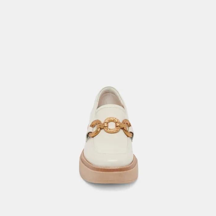 Flats and Loafers Women Dolce Vita Sheena Loafers Ivory Crinkle Patent