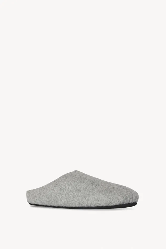 Flats Women The Row Hugo Slide In Virgin Wool And Cashmere Dove