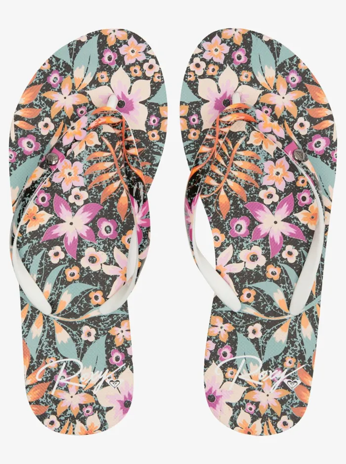 Flip Flops Women Roxy Portofino FlipFlops Blackpurpleorange