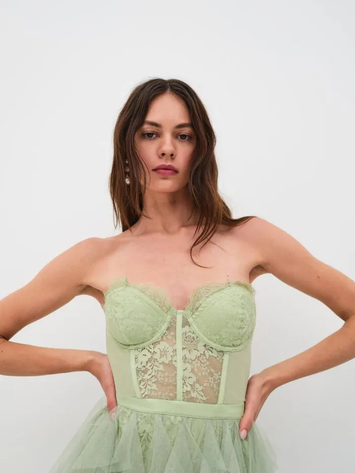 For Love and Lemons Dresses Bustier Gown Green 8211 Women For Love and Lemons Dresses Bustier Gown Green 8211 Women