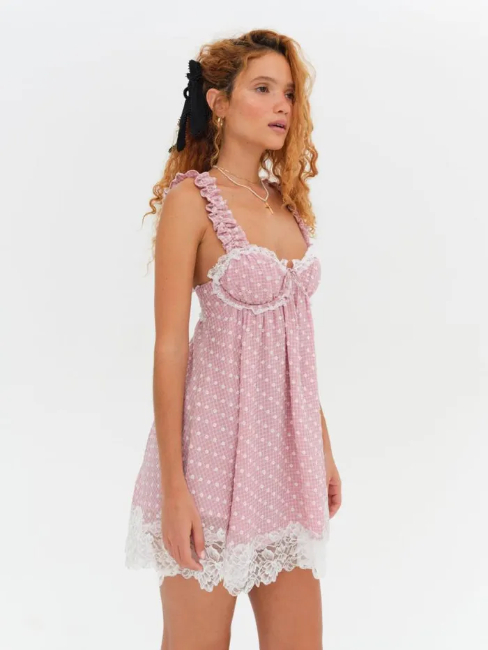 For Love and Lemons Dresses Melanie Mini Dress Pink 8211 Women For Love and Lemons Dresses Melanie Mini Dress Pink 8211 Women