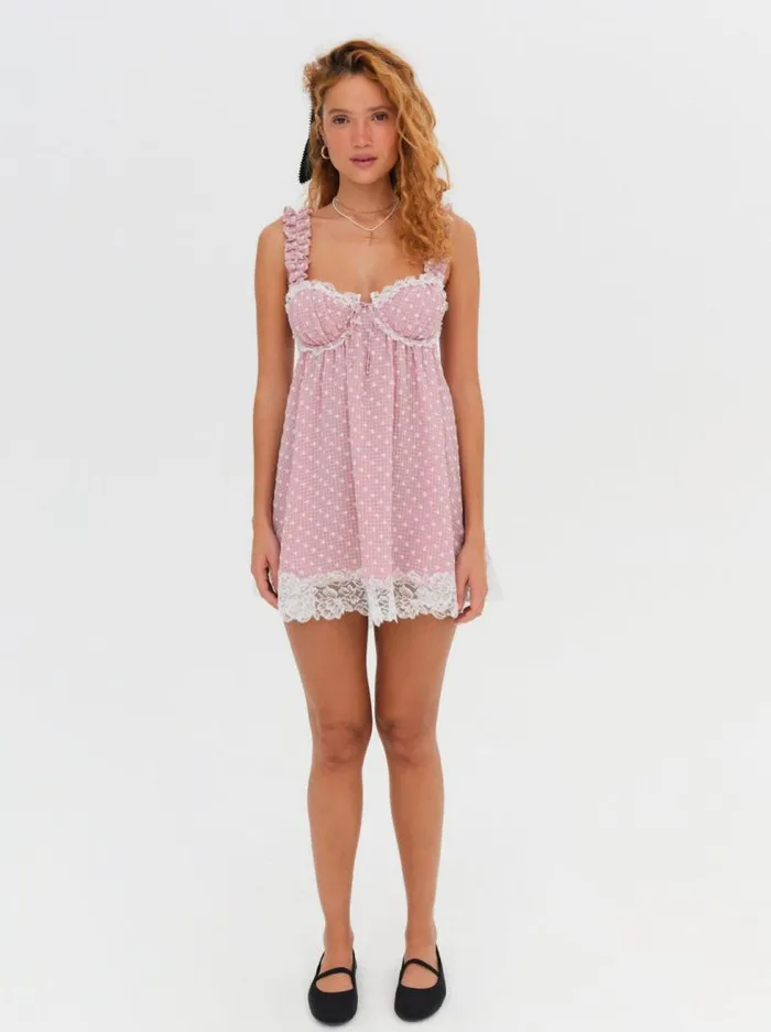 For Love and Lemons Dresses Melanie Mini Dress Pink 8211 Women For Love and Lemons Dresses Melanie Mini Dress Pink 8211 Women