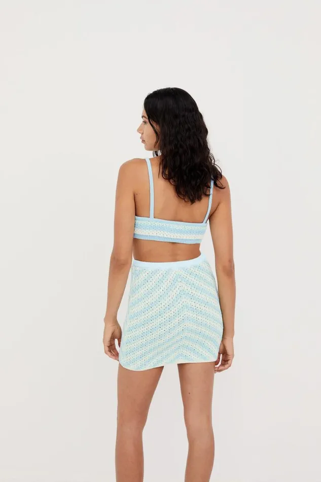 For Love and Lemons Knitwear Corinna Mini Skirt Blue 8211 Women For Love and Lemons Knitwear Corinna Mini Skirt Blue 8211 Women