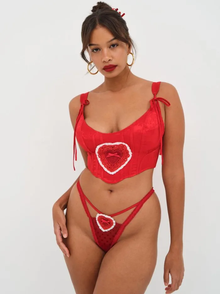 For Love and Lemons Lingerie Velma Thong Panty Red 8211 Women For Love and Lemons Lingerie Velma Thong Panty Red 8211 Women