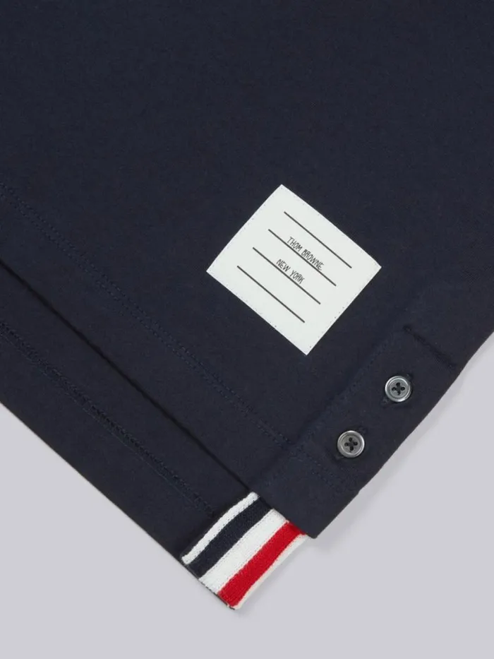 GirlsBoys Cotton Jersey Short Sleeve Tshirt Navy Thom Browne Dresses And Shirts GirlsBoys Cotton Jersey Short Sleeve Tshirt Navy Thom Browne Dresses And Shirts