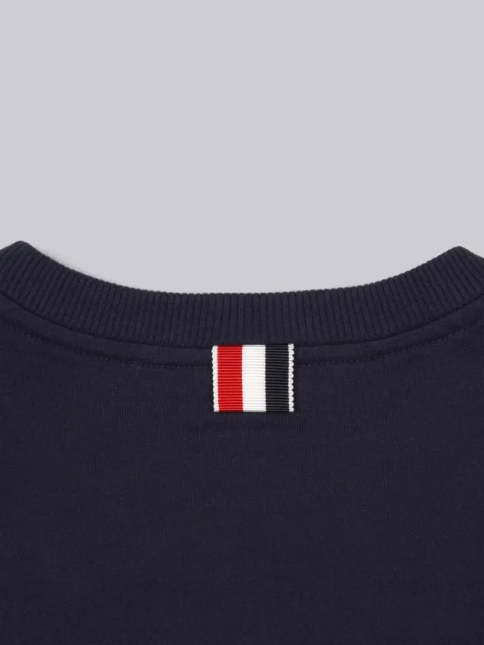 GirlsBoys Cotton Jersey Short Sleeve Tshirt Navy Thom Browne Dresses And Shirts GirlsBoys Cotton Jersey Short Sleeve Tshirt Navy Thom Browne Dresses And Shirts