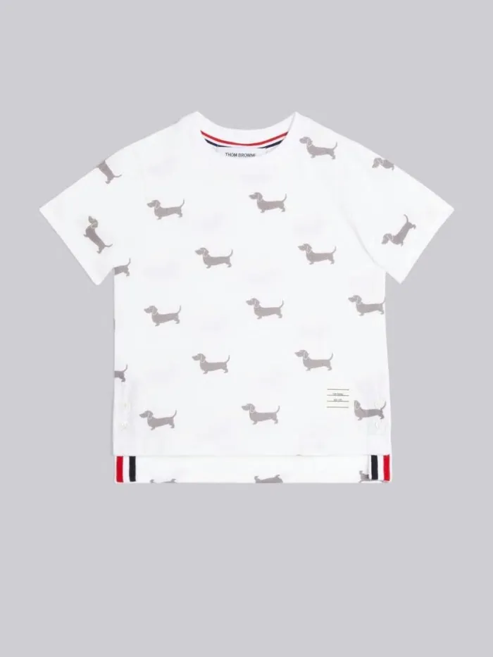 GirlsBoys Medium Weight Jersey Hector Printed Tshirt White Thom Browne Dresses And Shirts GirlsBoys Medium Weight Jersey Hector Printed Tshirt White Thom Browne Dresses And Shirts