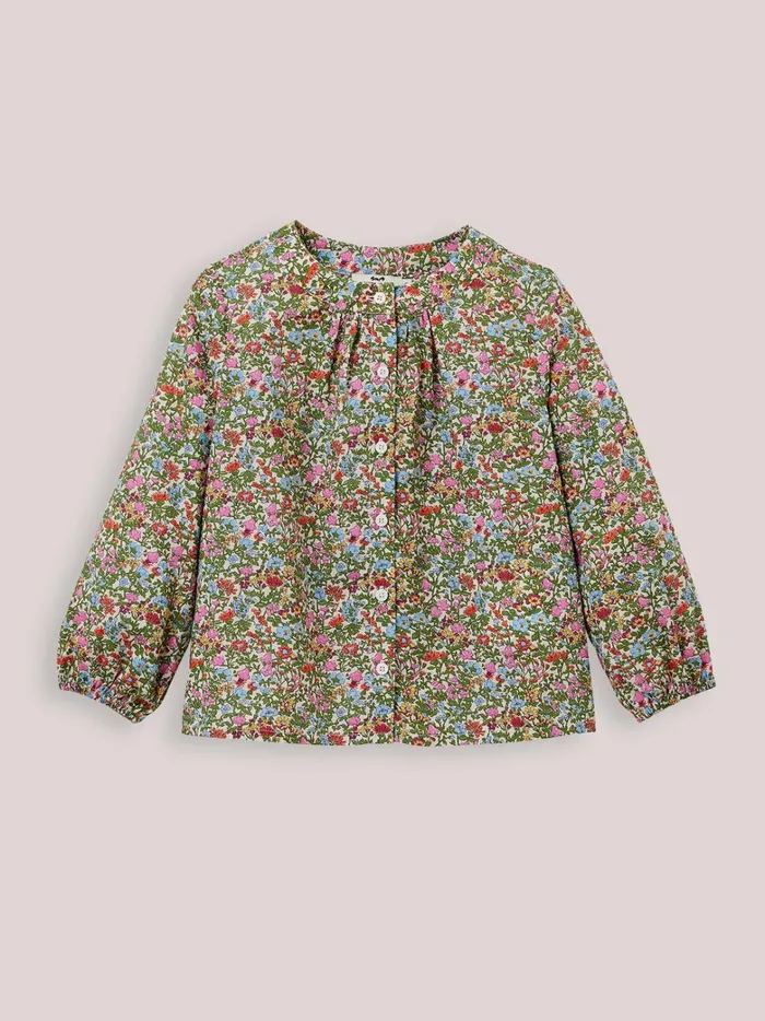 Girls Clothing Cyrillus Shirt Made With Liberty Fabric Lib Babington Multico