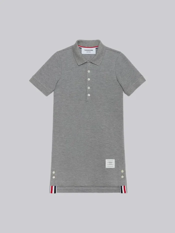 Girls Pique Shortsleeved Polo Dress Light Grey Thom Browne Sweats And Tshirt