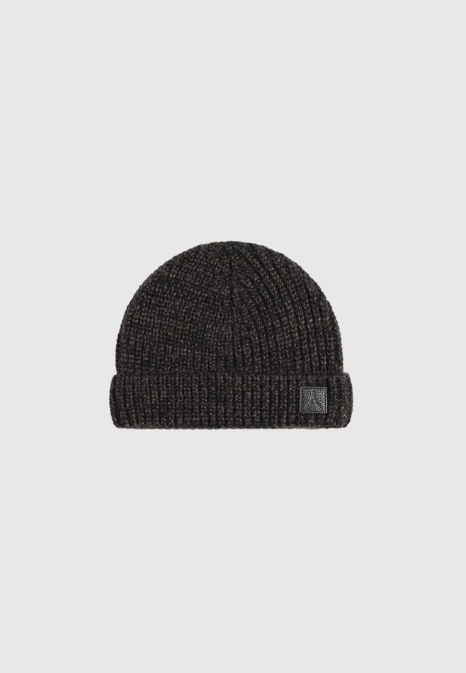 Hats Men Manire De Voir Brushed Wool Beanie Hat Black