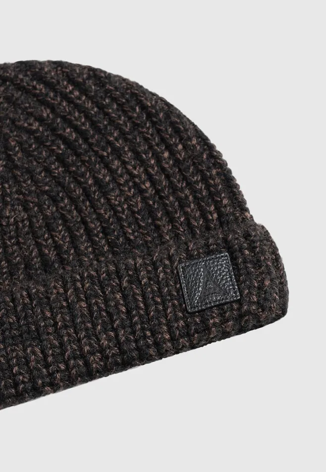 Hats Men Manire De Voir Brushed Wool Beanie Hat Black