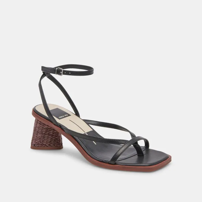 Heels Women Dolce Vita Banita Wide Sandals Black Leather
