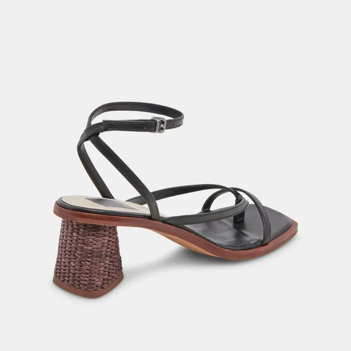 Heels Women Dolce Vita Banita Wide Sandals Black Leather