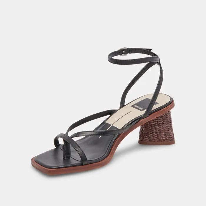 Heels Women Dolce Vita Banita Wide Sandals Black Leather