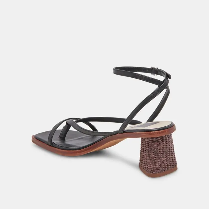 Heels Women Dolce Vita Banita Wide Sandals Black Leather