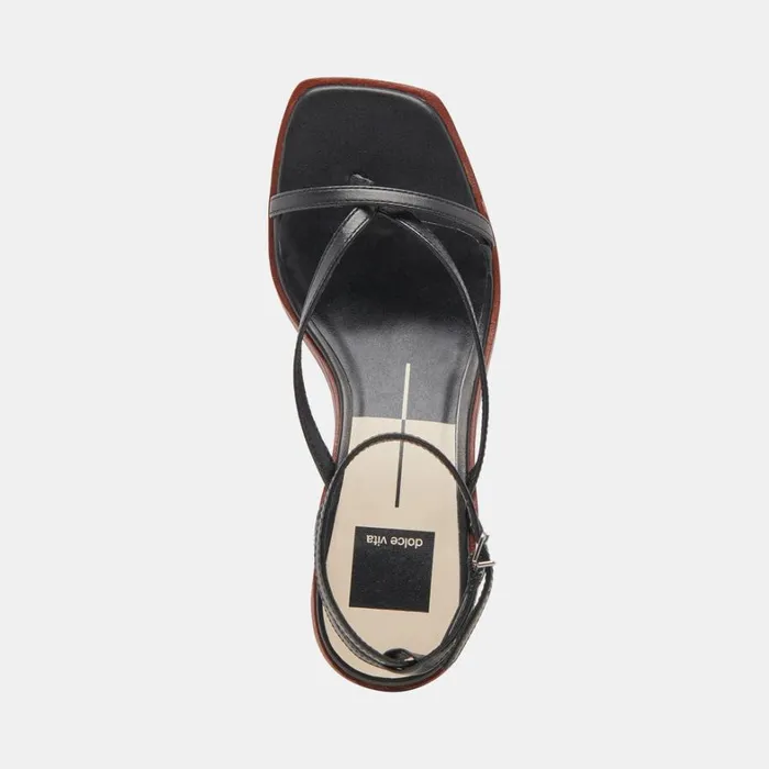 Heels Women Dolce Vita Banita Wide Sandals Black Leather