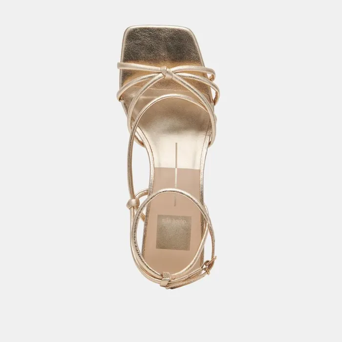 Heels Women Dolce Vita Bev Wide Heels Gold Metallic Leather