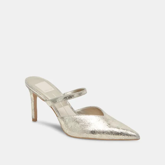 Heels Women Dolce Vita Kanika Heels Platinum Distressed Leather