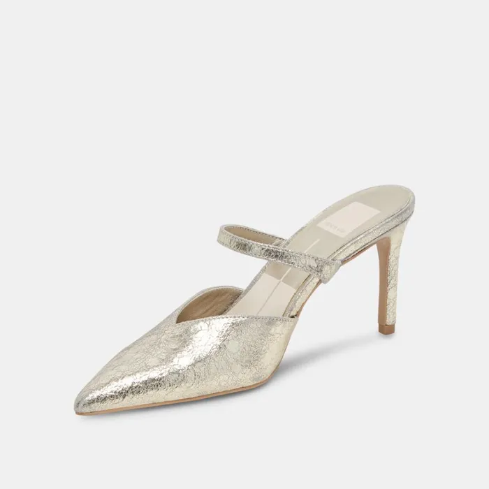 Heels Women Dolce Vita Kanika Heels Platinum Distressed Leather