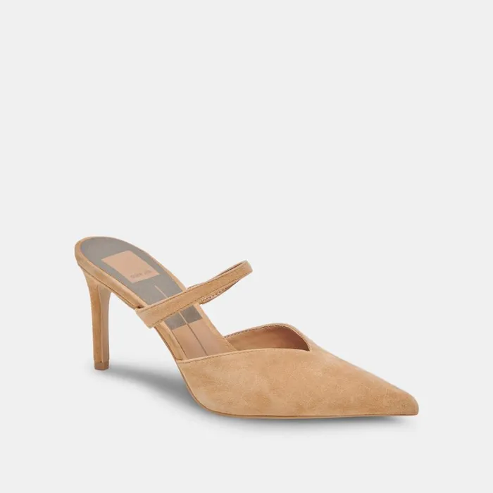 Heels Women Dolce Vita Kanika Wide Heels Tan Suede