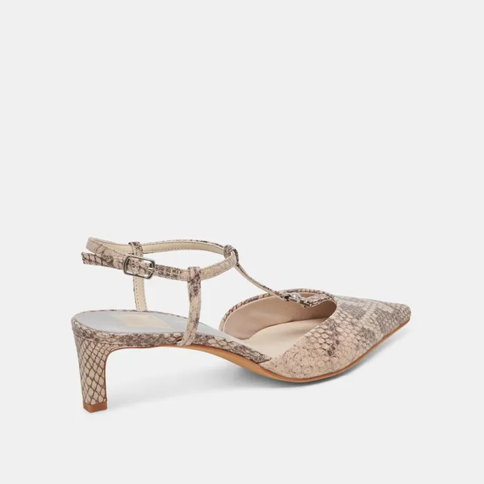 Heels Women Dolce Vita Lavon Heels Sand Snake Embossed