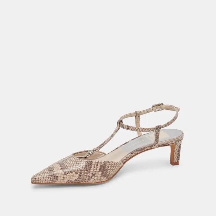 Heels Women Dolce Vita Lavon Heels Sand Snake Embossed