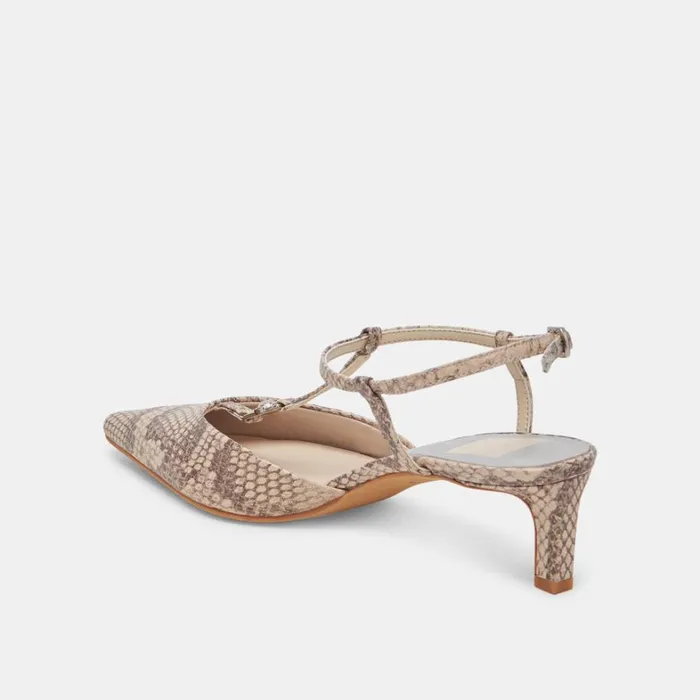 Heels Women Dolce Vita Lavon Heels Sand Snake Embossed