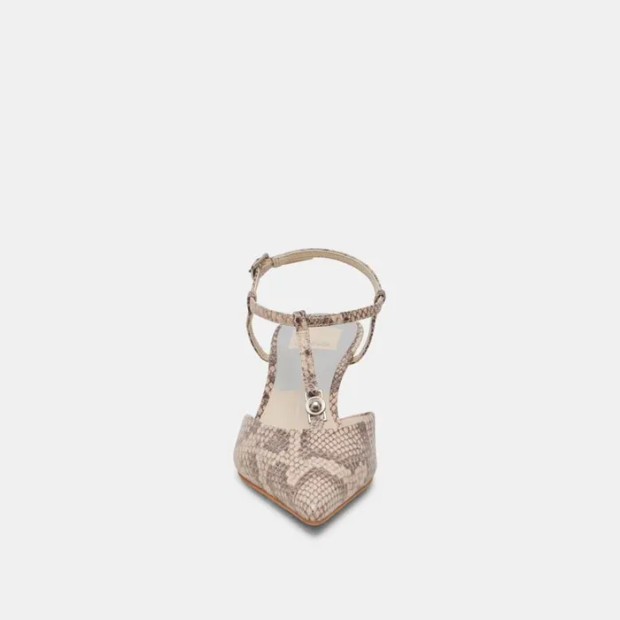 Heels Women Dolce Vita Lavon Heels Sand Snake Embossed