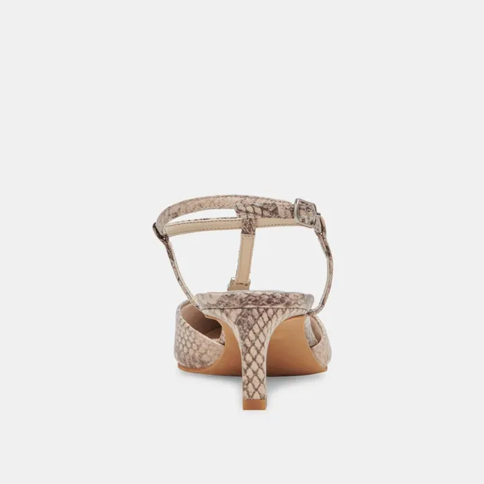 Heels Women Dolce Vita Lavon Heels Sand Snake Embossed