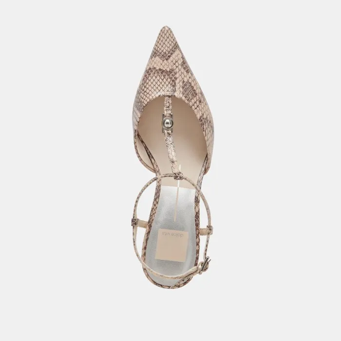 Heels Women Dolce Vita Lavon Heels Sand Snake Embossed