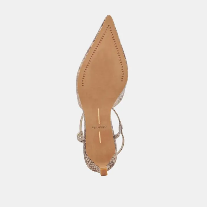 Heels Women Dolce Vita Lavon Heels Sand Snake Embossed