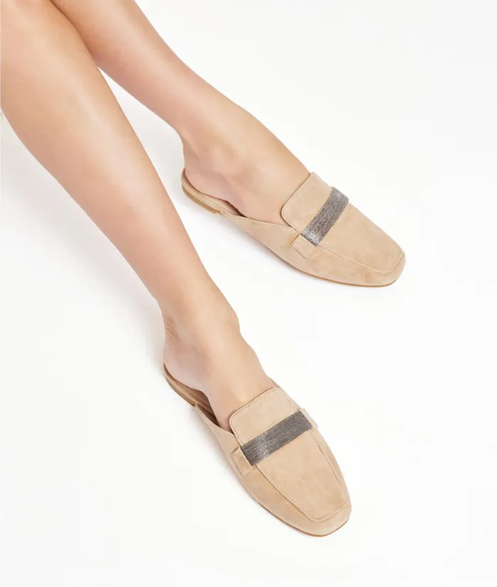 Herra Slide 8211 Latte Women Pelle Moda Flats Herra Slide 8211 Latte Women Pelle Moda Flats
