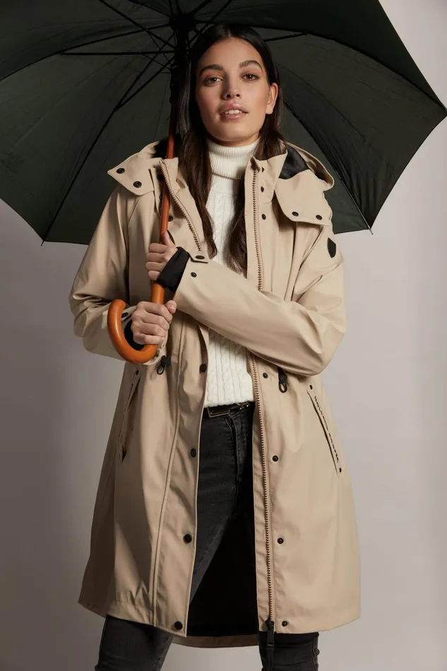 Holland Cooper Coats Chartwell Rain Parka Stone 8211 Women