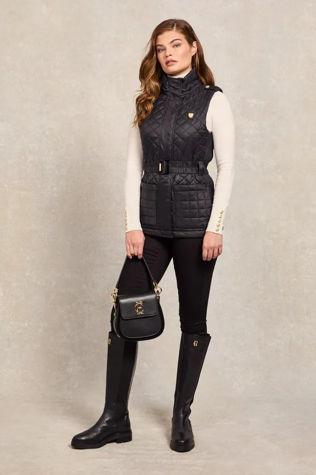 Holland Cooper Gilets Juliana Belted Gilet Black 8211 Women