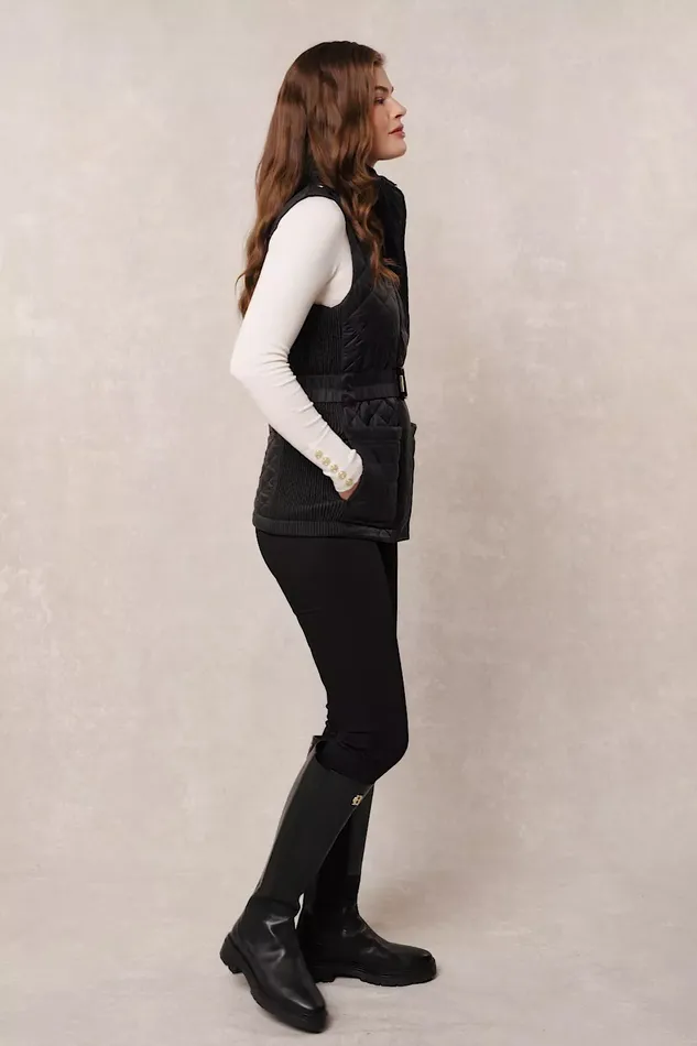 Holland Cooper Gilets Juliana Belted Gilet Black 8211 Women