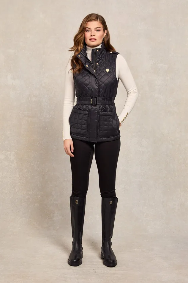 Holland Cooper Gilets Juliana Belted Gilet Black 8211 Women