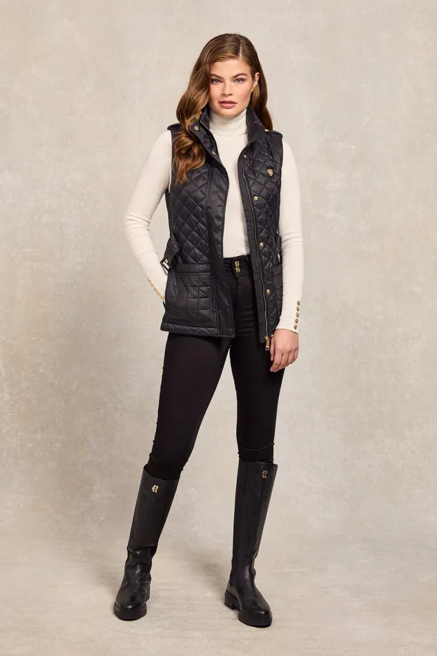 Holland Cooper Gilets Juliana Belted Gilet Black 8211 Women