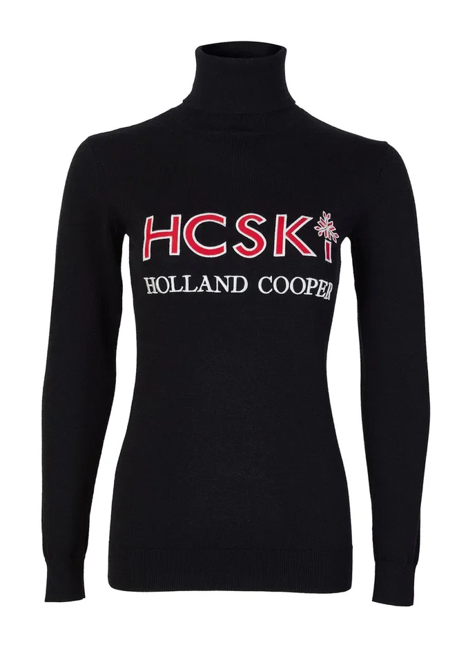 Holland Cooper Knitwear And Thermals Logo Ski Knit Black 8211 Women