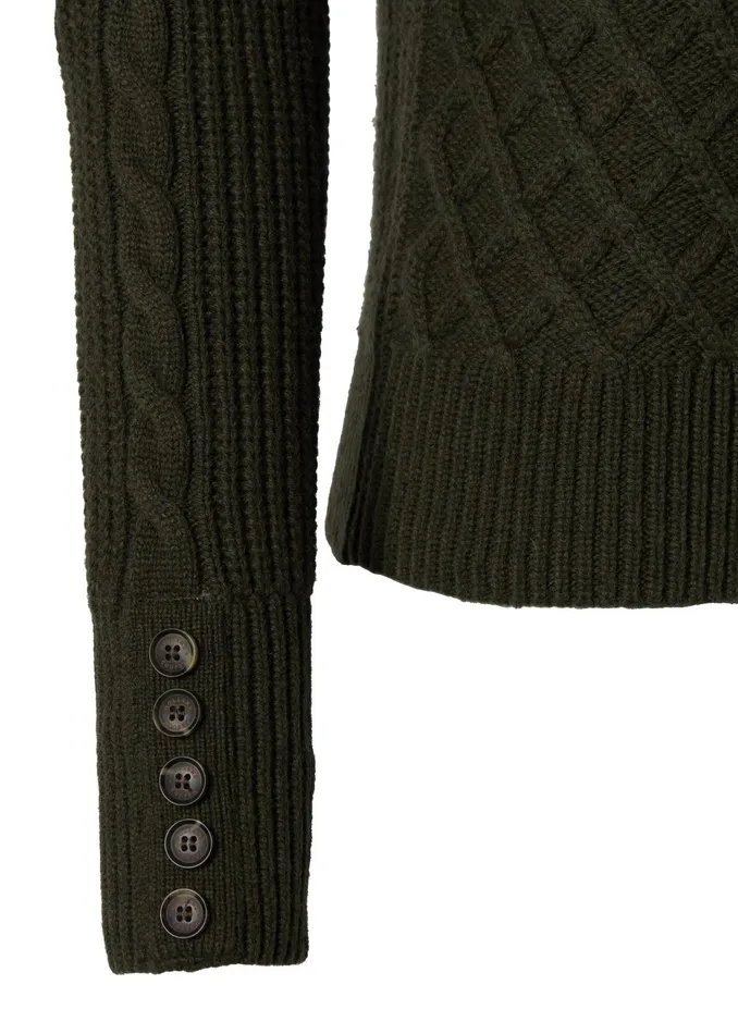Holland Cooper Knitwear Country Roll Neck Knit Forest Green 8211 Women