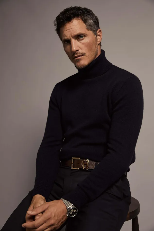 Holland Cooper Knitwear Fine Roll Neck Knit Black 8211 Men