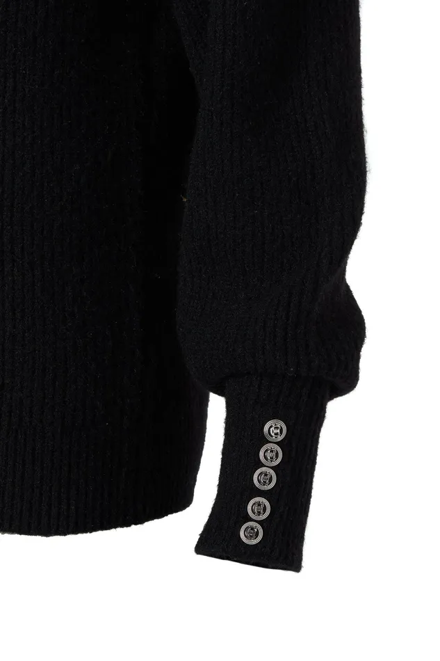 Holland Cooper Knitwear Kelsie Rib Embellished Roll Neck Black 8211 Women