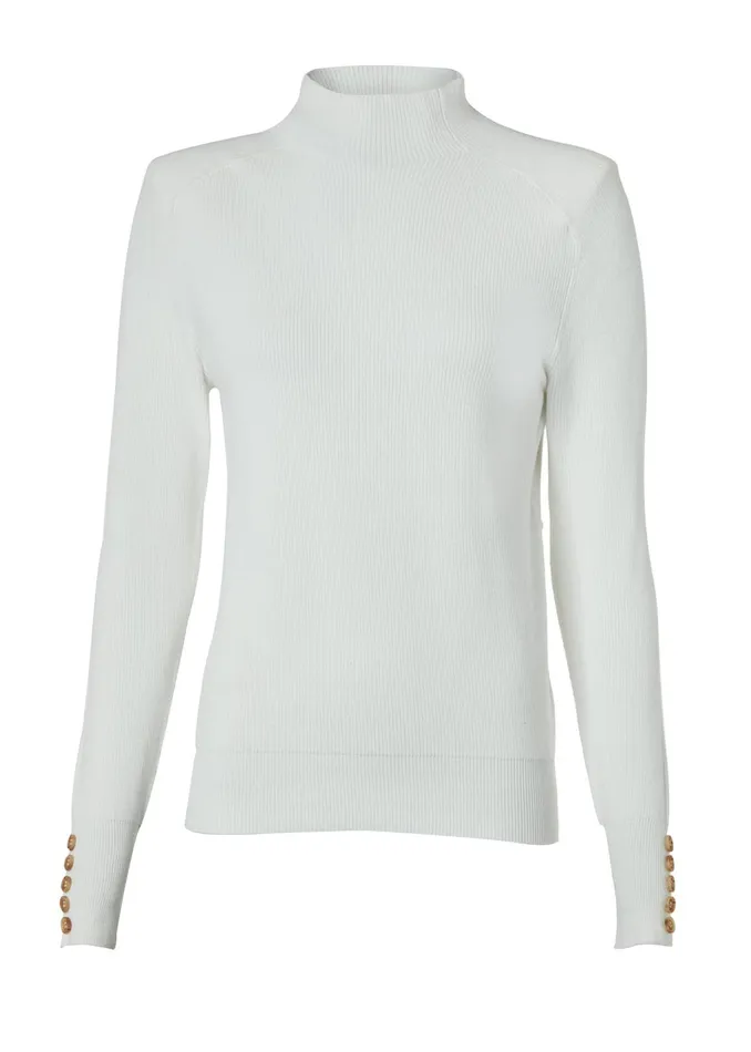 Holland Cooper Knitwear Tara High Neck Knit Natural 8211 Women