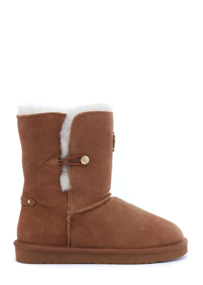 Holland Cooper Shearling HC Shearling Boot Tan 8211 Women