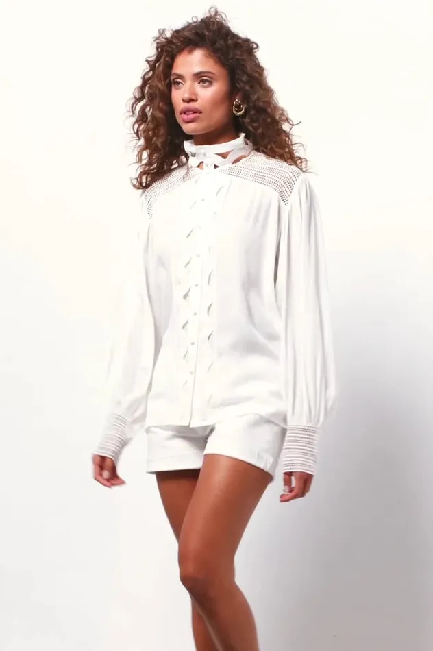 Holland Cooper Shirts and Blouses Featherton Lace Shirt White 8211 Women