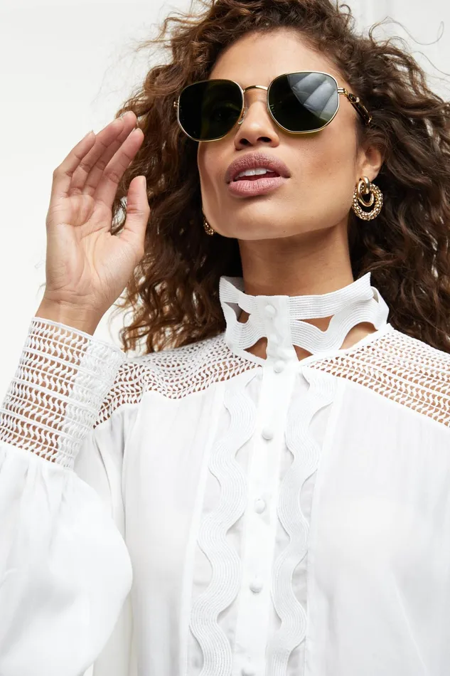 Holland Cooper Shirts and Blouses Featherton Lace Shirt White 8211 Women