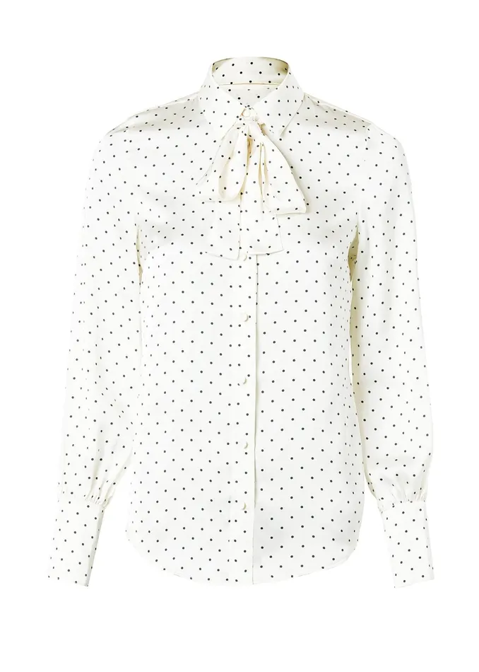 Holland Cooper Shirts and Blouses Penny Satin Shirt Cream Polka Dot 8211 Women