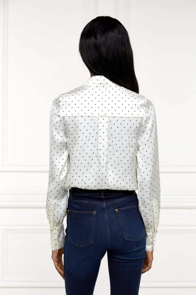 Holland Cooper Shirts and Blouses Penny Satin Shirt Cream Polka Dot 8211 Women