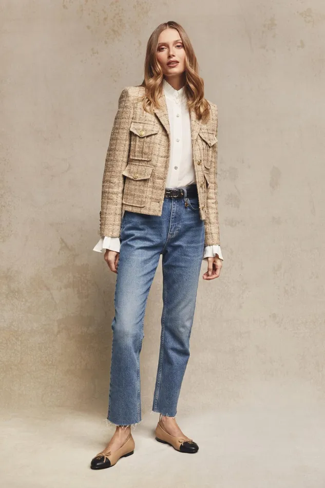 Holland Cooper Tailoring Richmond Jacket Camel Sparkle Tweed 8211 Women