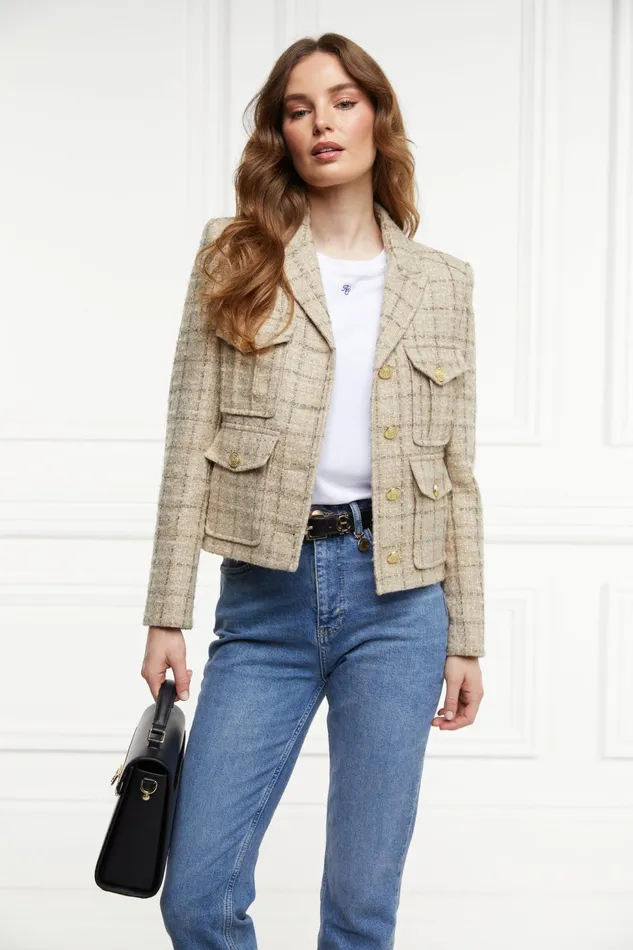 Holland Cooper Tailoring Richmond Jacket Camel Sparkle Tweed 8211 Women
