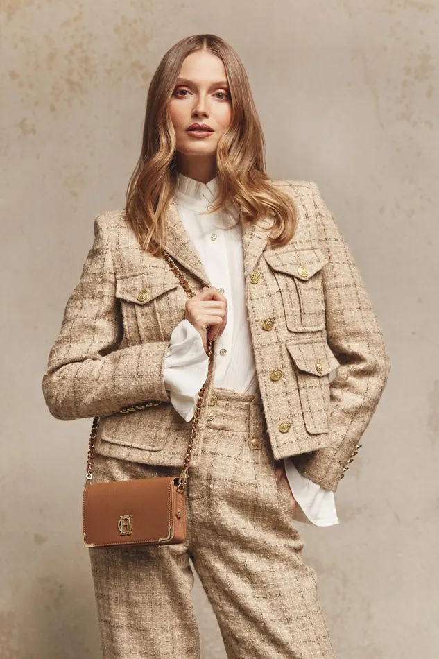 Holland Cooper Tailoring Richmond Jacket Camel Sparkle Tweed 8211 Women
